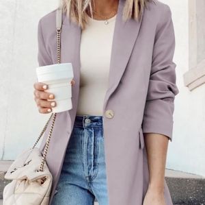 Dokotoo Womens Purple Blazer Jacket